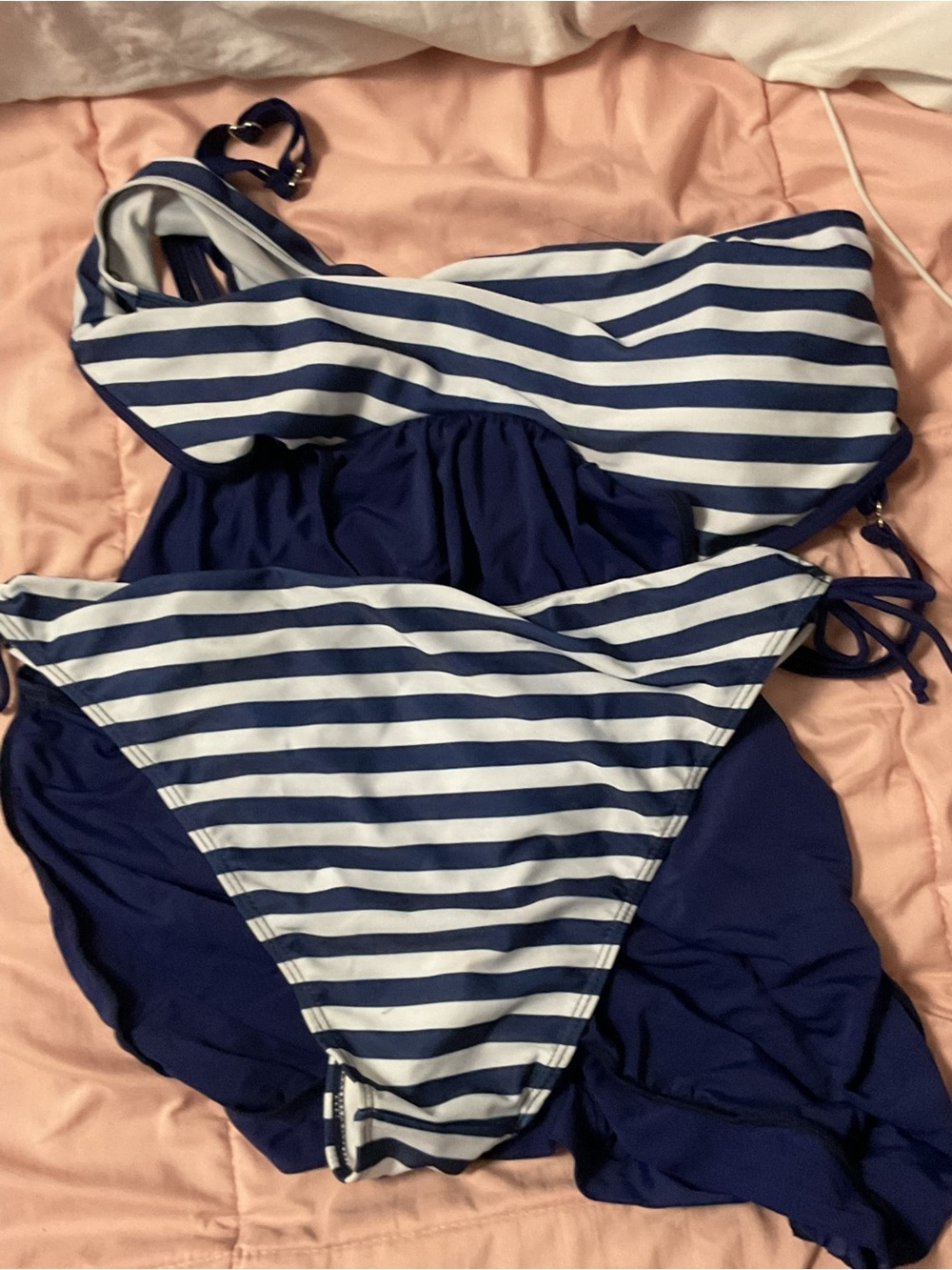 Navy & White Striped Bikini Set